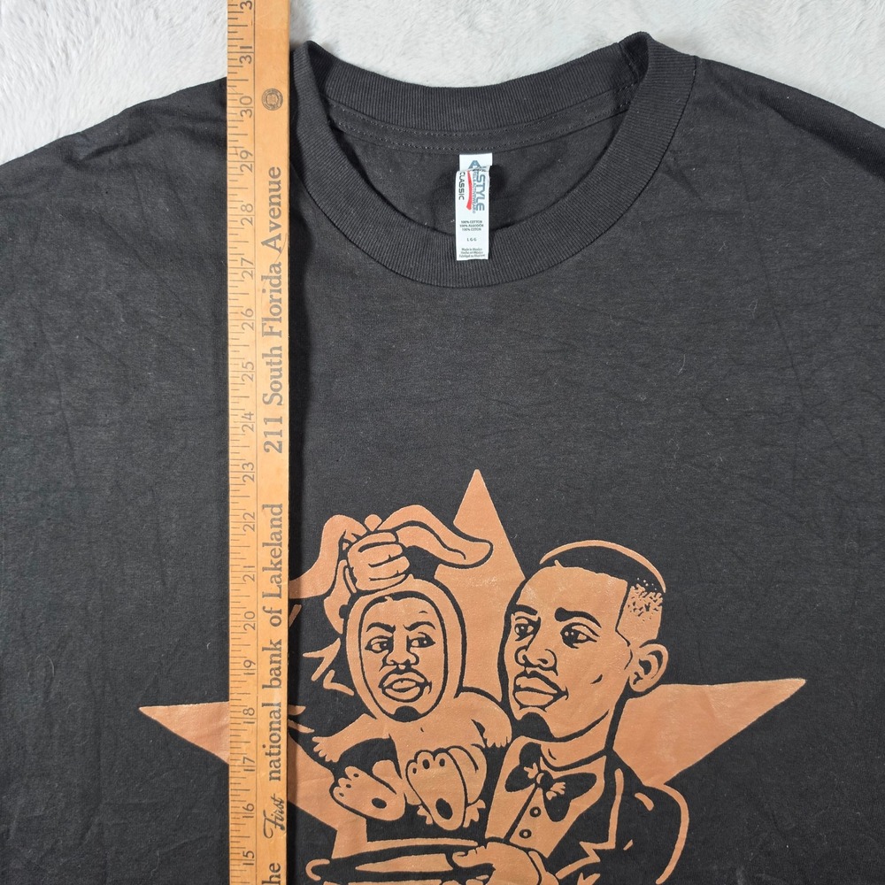 Alstyle Graphic T Shirt Mens Large Black Magic Star Rabbit Hat Novelty Tee - Picture 5 of 6